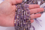 Natural Flower Amethyst 6mm Star Shaped Real Gemstone 15" Strand Smooth Gemstone Beads