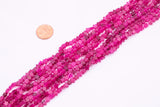 Fuchsia Hot Pink Jade 6mm Star Shaped Real Gemstone 15" Strand Smooth Gemstone Beads
