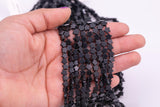Natural Black Onyx Beads 6mm Star Shaped Real Gemstone 15" Strand Smooth Gemstone Beads