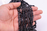 Natural Black Onyx Beads 6mm Star Shaped Real Gemstone 15" Strand Smooth Gemstone Beads