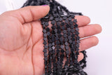 Natural Black Onyx Beads 6mm Star Shaped Real Gemstone 15" Strand Smooth Gemstone Beads