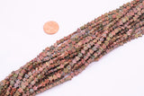 Natural Unakite 6mm Star Shaped Real Gemstone 15" Strand Smooth Gemstone Beads