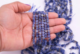 Natural Blue Sodalite Beads 6mm Star Shaped Real Gemstone 15" Strand Smooth Gemstone Beads