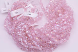 Pink AB Butterfly Crystal Beads 1 Strand around 7x8mm