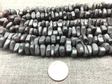 Gray Mat-Finished HEMATITE Beads. Flat Nuggets. 12mm. Full Strand 16".