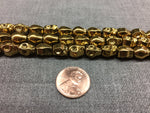 HEMATITE Beads. Skulls 8*10mm. Gold Plated. Full Strand 16".