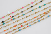 PVD Stainless Steel Enamel Chain for Permanent Jewelry by Yard, PVD Stainless Plating Wholesale bulk Roll Chain Jewelry