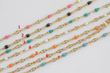 PVD Stainless Steel Enamel Chain for Permanent Jewelry by Yard, PVD Stainless Plating Wholesale bulk Roll Chain Jewelry