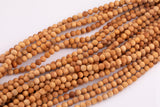 Natural Golden Sandalwood !Strong Scent! Smooth Round Beads 6mm 8mm 10mm 12mm 15.5" Strand Very Fragrant!
