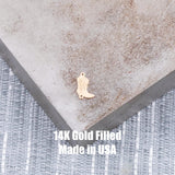 Fancy Cowgirl Cowboy Boots Connector - 14Kt Gold Filled or Sterling Silver- Boots Connectors - Bracelet or Necklace Permanent Jewelry Supply