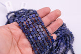 Natural Blue Lapis Lazuli Beads 6mm Star Shaped Real Gemstone 15" Strand Smooth Gemstone Beads