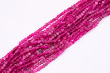 Fuchsia Hot Pink Jade 6mm Star Shaped Real Gemstone 15" Strand Smooth Gemstone Beads