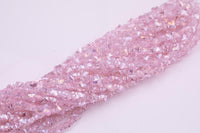 Pink AB Butterfly Crystal Beads 1 Strand