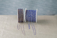 Sapphire Navy Blue- 1.5mm Gold-filled Or Sterling Silver Multi Enamel Chain by the foot or 50 feet-- Permanent Jewelry Chain-