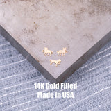 Bulldog French Bull Dog Pitbull Connector - 14Kt Gold Filled Sterling Silver - Animal Charms - Permanent Jewelry Supply