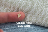 Paw Heart Imprint Design - Connector or Charm - Intricate Detail - 14kt gold filled or Sterling Silver - Made in the USA - Custom
