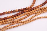 Natural Golden Sandalwood !Strong Scent! Smooth Round Beads 6mm 8mm 10mm 12mm 15.5" Strand Very Flagrant!