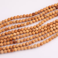 Natural Golden Sandalwood !Strong Scent! Smooth Round Beads 6mm 8mm 10mm 12mm 15.5" Strand Very Flagrant!