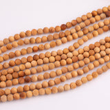 Natural Golden Sandalwood !Strong Scent! Smooth Round Beads 6mm 8mm 10mm 12mm 15.5" Strand Very Flagrant!