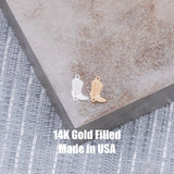Fancy Cowgirl Cowboy Boots Connector - 14Kt Gold Filled or Sterling Silver- Boots Connectors - Bracelet or Necklace Permanent Jewelry Supply