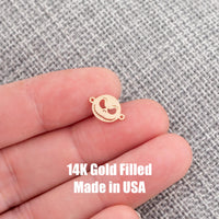Skull Face Nightmare connector for Permanent Jewelry 14K Gold Filled sterling silver connector pendant connectors charms