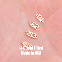 Marathon Runners Numbers Connector 3.1 6.2 13.1 39.3 48.6 Miles Permanent Jewelry Connector 14k gold filled Sterling Silver Made in the USA