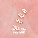 Marathon Runners Numbers Connector 3.1 6.2 13.1 39.3 48.6 Miles Permanent Jewelry Connector 14k gold filled Sterling Silver Made in the USA