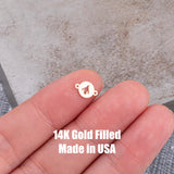 Penguin Connector Permanent Jewelry Connector or Charm- Intricate Detail - 14kt gold filled or Sterling Silver - Made in the USA