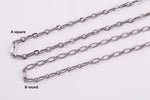 Stainless Steel PAPERCLIP Flat Chain - Yard or Full Spool - High Quality Polished Stainless Steel - Hypoallergenic 2.5mm 3mm 4mm