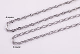 Stainless Steel PAPERCLIP Flat Chain - Yard or Full Spool - High Quality Polished Stainless Steel - Hypoallergenic 2.5mm 3mm 4mm