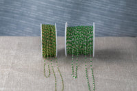 Emerald Green- 1.5mm Gold-filled Or Sterling Silver Multi Enamel Chain by the foot or 50 feet-- Permanent Jewelry Chain-