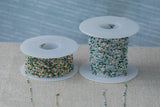 Lighter Blue Umbre- 1.5mm Gold-filled Or Sterling Silver Multi Color Enamel Chain by the foot or 50 feet-- Permanent Jewelry Chain