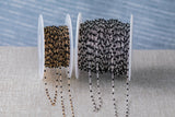 Black- 1.5mm Gold-filled Or Sterling Silver Multi Enamel Chain by the foot or 50 feet-- Permanent Jewelry Chain-