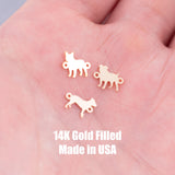 Bulldog French Bull Dog Pitbull Connector - 14Kt Gold Filled Sterling Silver - Animal Charms - Permanent Jewelry Supply