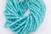 Aquamarine Blue Jade Beads Roundel 8mm - Full Strand 15.5 inch Strand AAA Quality Smooth