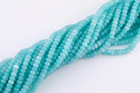 Aquamarine Blue Jade Beads Roundel 8mm - Full Strand 15.5 inch Strand AAA Quality Smooth