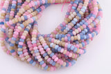 Multicolor Pastel Jade Beads Roundel 8mm - Full Strand 15.5 inch Strand AAA Quality Smooth
