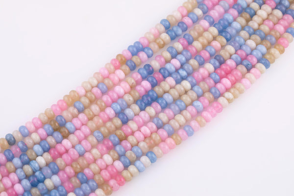 Multicolor Pastel Jade Beads Roundel 8mm - Full Strand 15.5 inch Strand AAA Quality Smooth