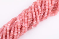 Rose Quartz Light Pink Jade Beads Roundel 8mm - Full Strand 15.5 inch Strand AAA Quality Smooth