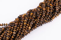 Natural Tiger's Eye Roundel Nugget Beads - about 8-10mm wide - Full Strand 15.5 inch Strand AAA Quality Smooth