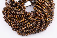 Natural Tiger's Eye Roundel Nugget Beads - about 8-10mm wide - Full Strand 15.5 inch Strand AAA Quality Smooth