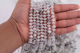 Natural Tourmalinated Quartz Roundel Nugget Beads - about 8mm wide - Full Strand 15.5 inch Strand AAA Quality Smooth