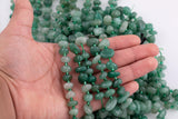 Natural Green Aventurine Roundel Nugget Beads - about 8-10mm wide - Full Strand 15.5 inch Strand AAA Quality Smooth