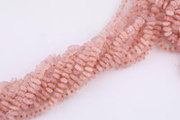 Natural Rose Quartz Roundel Nugget Beads - about 9-12mm wide - Full Strand 15.5 inch Strand AAA Quality Smooth