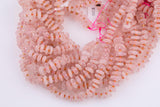 Natural Rose Quartz Roundel Nugget Beads - about 9-12mm wide - Full Strand 15.5 inch Strand AAA Quality Smooth