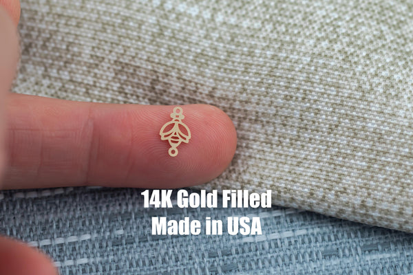 Fire Fly connector - sterling silver or gold filled- permanent jewelry connectors- charm, pendant,