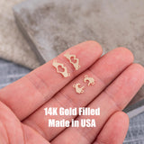 Heart Hands Love Connectors - 14Kt Gold Filled or Sterling Silver- Connectors - Bracelet or Necklace Permanent Jewelry Supply