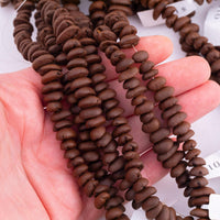 Organic Natural Coffee Bean Beads - Made with real coffee beans - untreated and natural - about 10mm - about 8 inches long