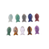Natural Gemstone Fish Pendant Charm 19x40mm