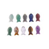 Natural Gemstone Fish Pendant Charm 19x40mm